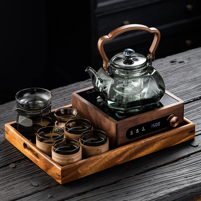 冠发新款玻璃煮茶壶电陶炉煮茶器全套功夫茶具家用烧水套装泡茶壶