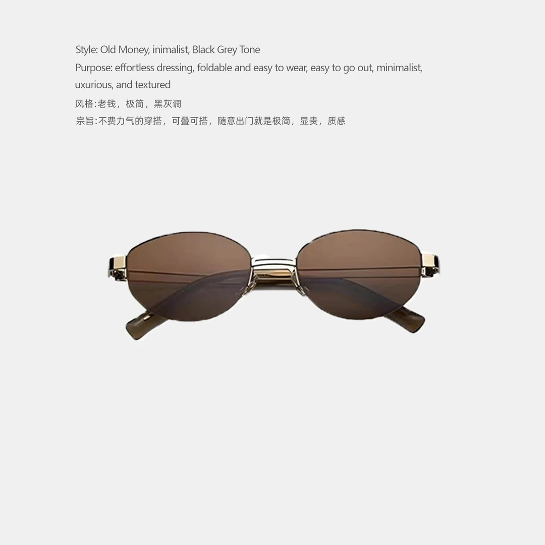 DDAAN OOTD 钛半框超轻减龄时尚防紫外线男女素颜墨镜 DD000262