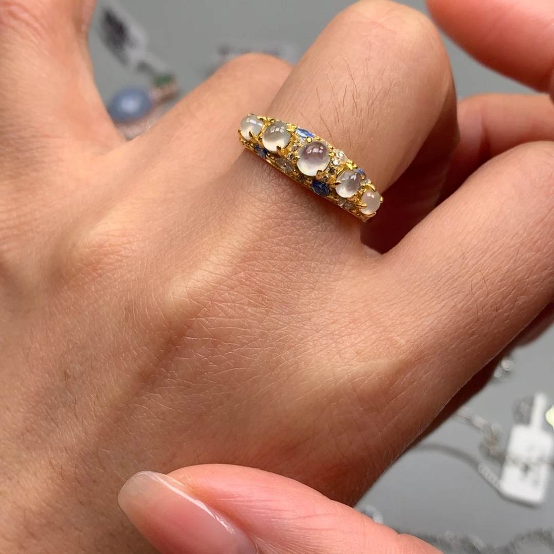 翡翠银S925镶嵌戒指戒指