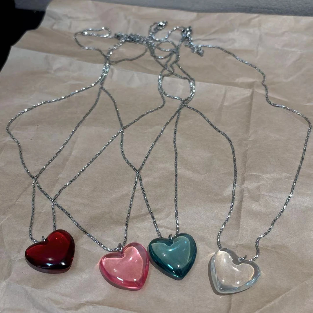 铜合金项链 简约气质爱心项链X45