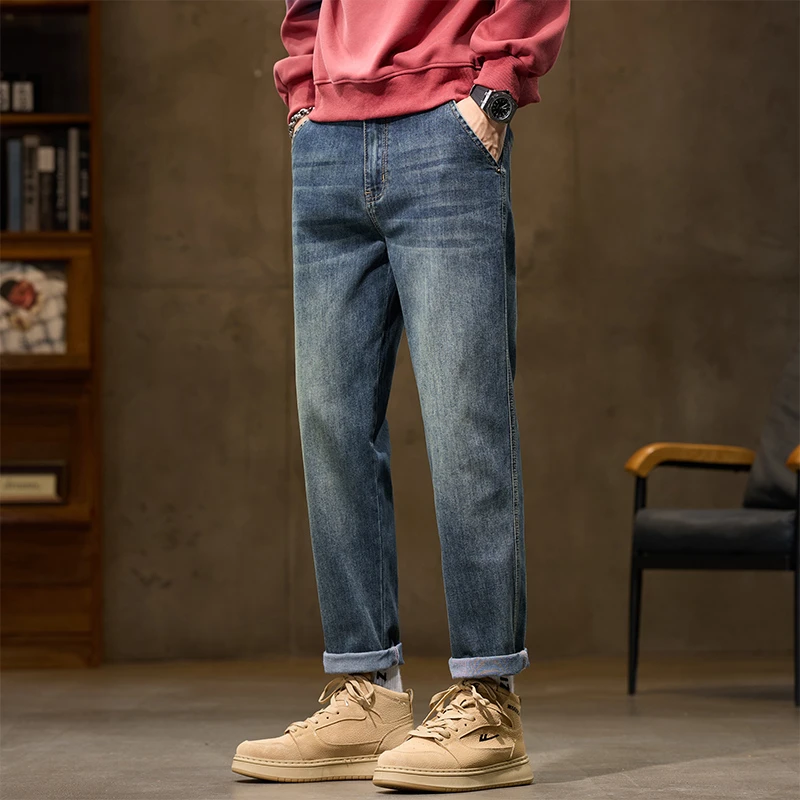 美式复古牛仔裤男2025秋季新款潮流宽松直筒百搭休闲长裤春秋款