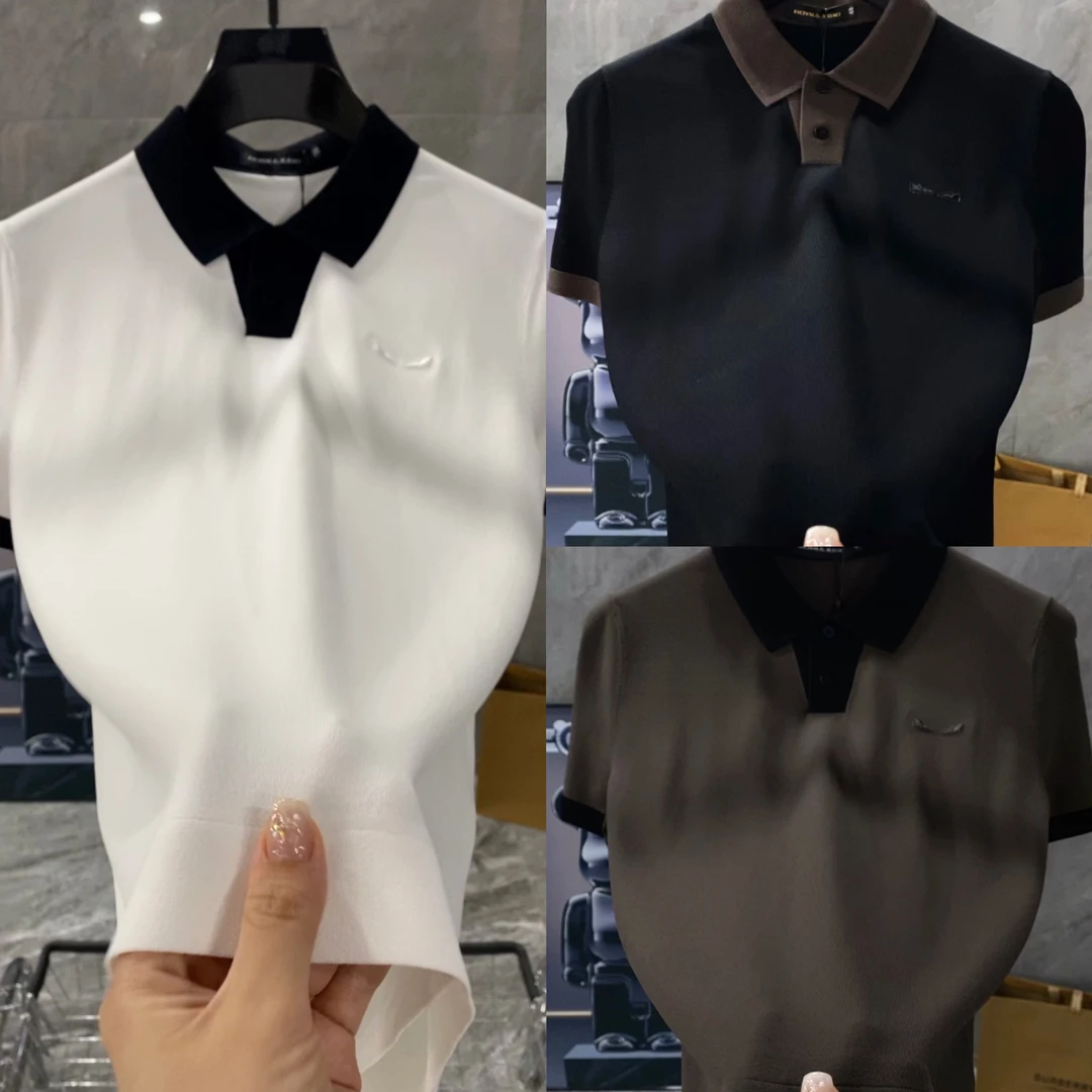 夏季新款男士轻奢时尚百搭普莱纱POLO短袖 26837