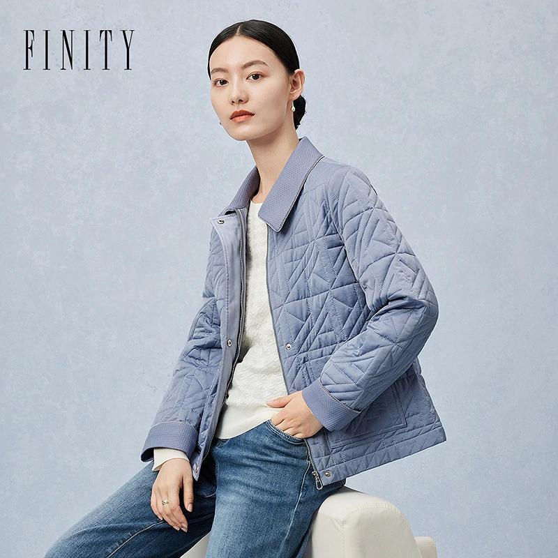 【粉丝专享】FINITY 新款休闲加厚保暖翻领百搭简约棉服 F21XCB09M1