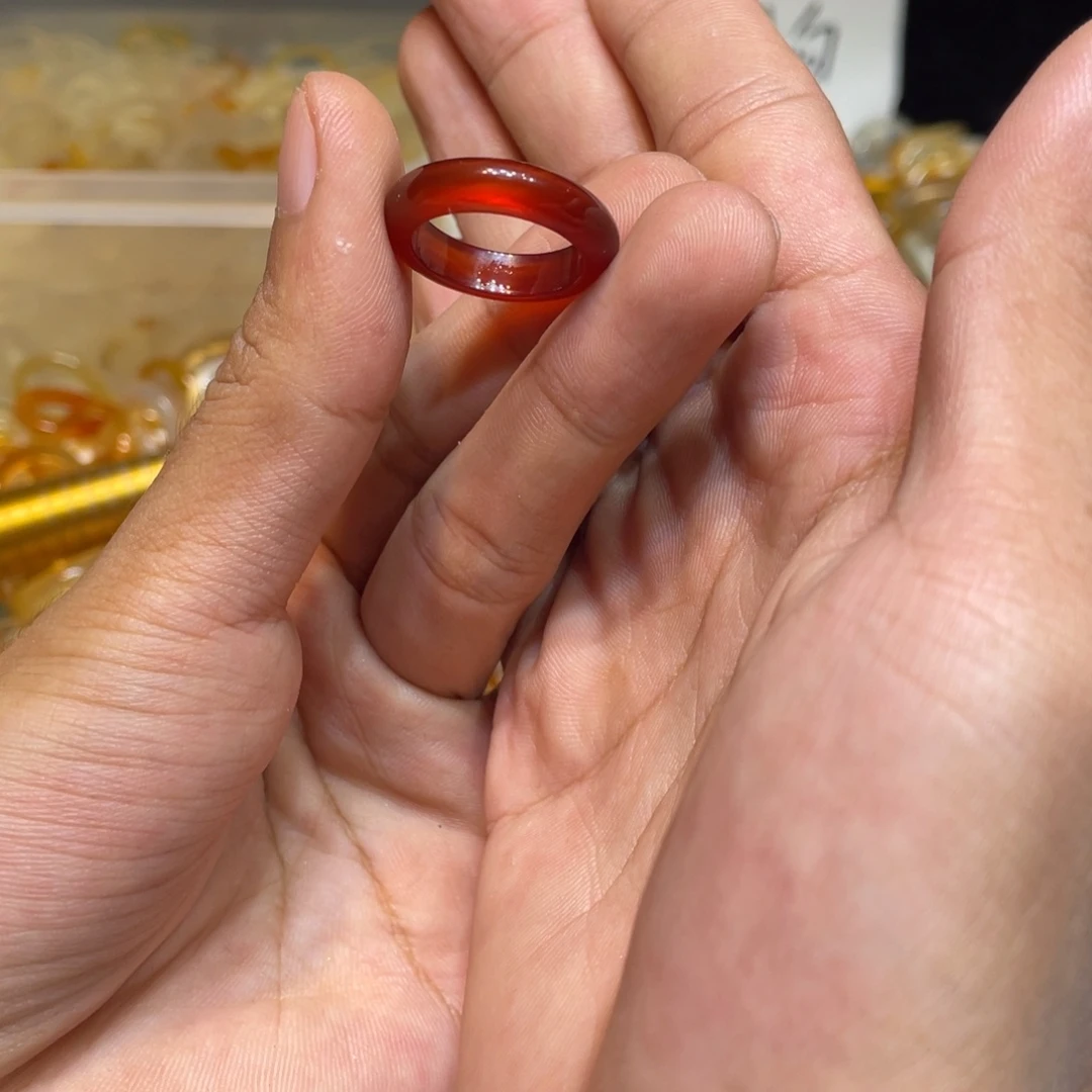 玛瑙/玉髓未镶嵌戒指4号港14 默认瑕疵