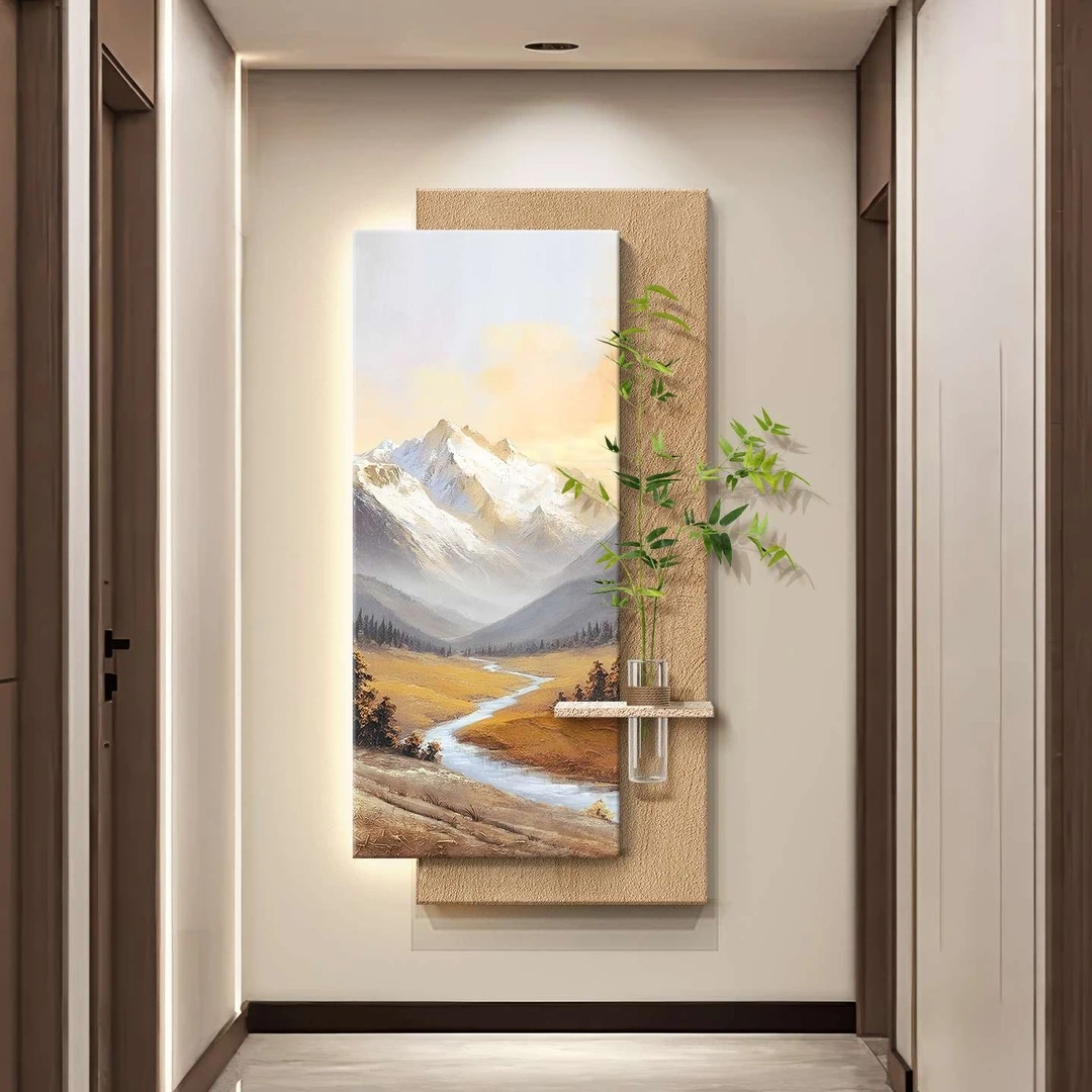 现代简约玄关装饰画高级感走廊过道挂画2025新款入户玄关山水壁画