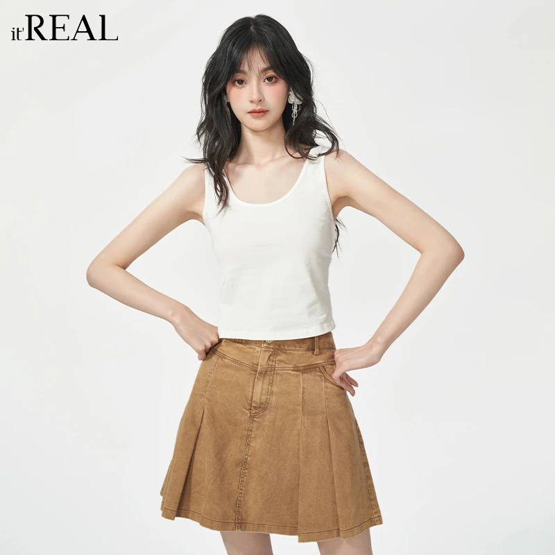 It'real瑞尔女装夏季通勤背心短款打底修身百搭9752102001