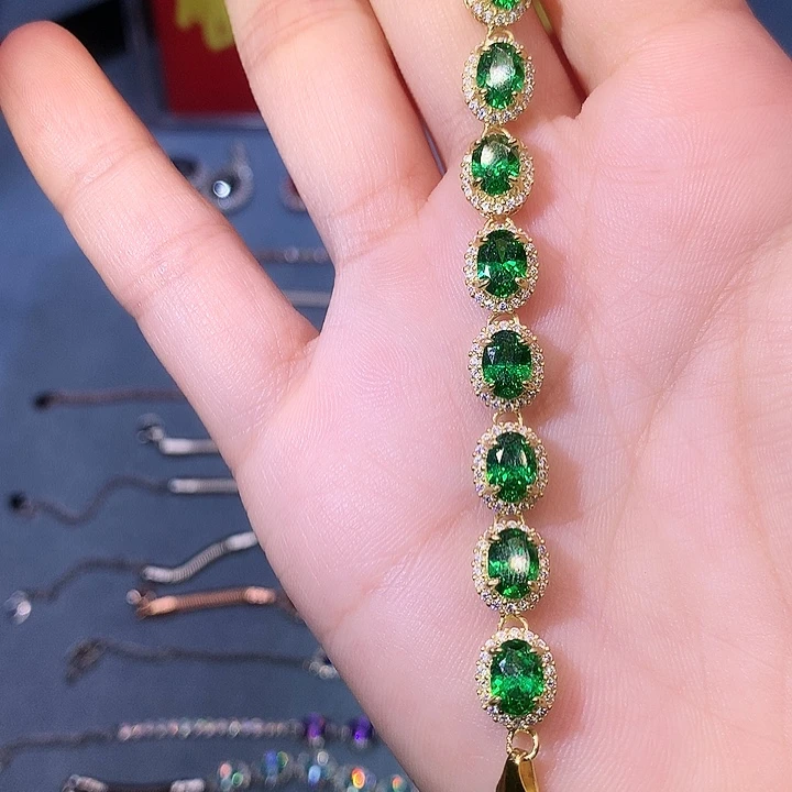 透辉石手链银S925镶嵌