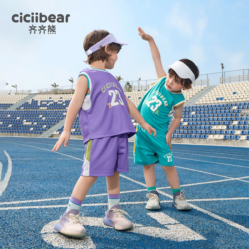 【断码福利】2025新款男童夏季儿童运动透气速干背心套装Q101844