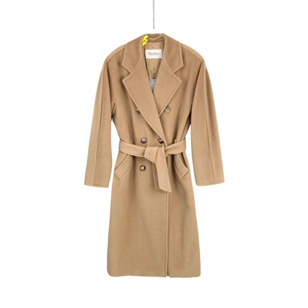 95新 MaxMara  rc005  101801系列驼色腰带大衣 34码