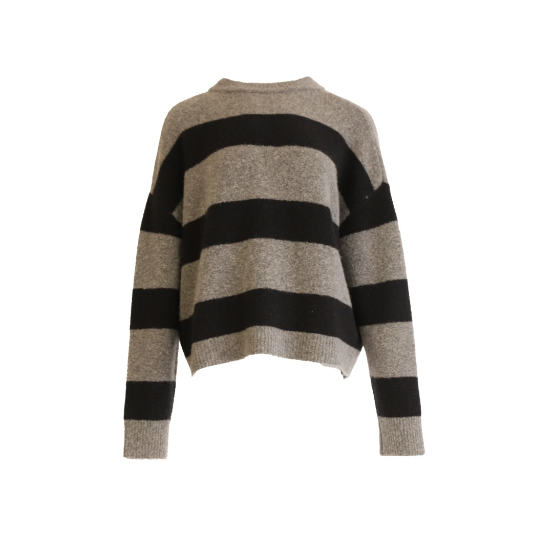 冬女装毛衫23087灰黑条