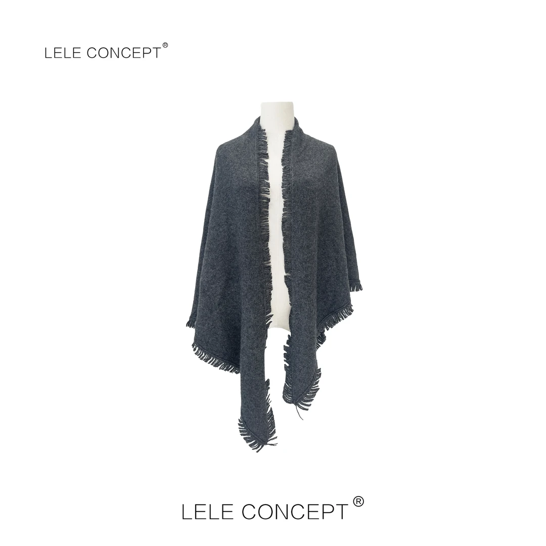 LELE CONCEPT丨「丽」气质百搭设计流苏三角披肩围巾WJ022