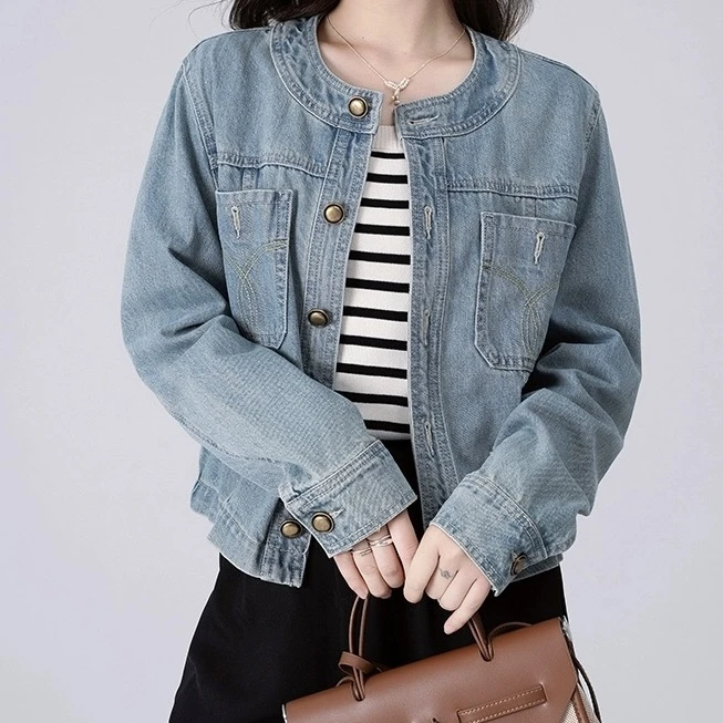 【一桐】夏季新款轻奢显瘦短款牛仔外套3QWBS2077