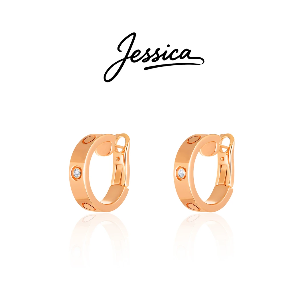 佳西卡 CNC精工925银针 间钻螺纹耳环（JXK26）