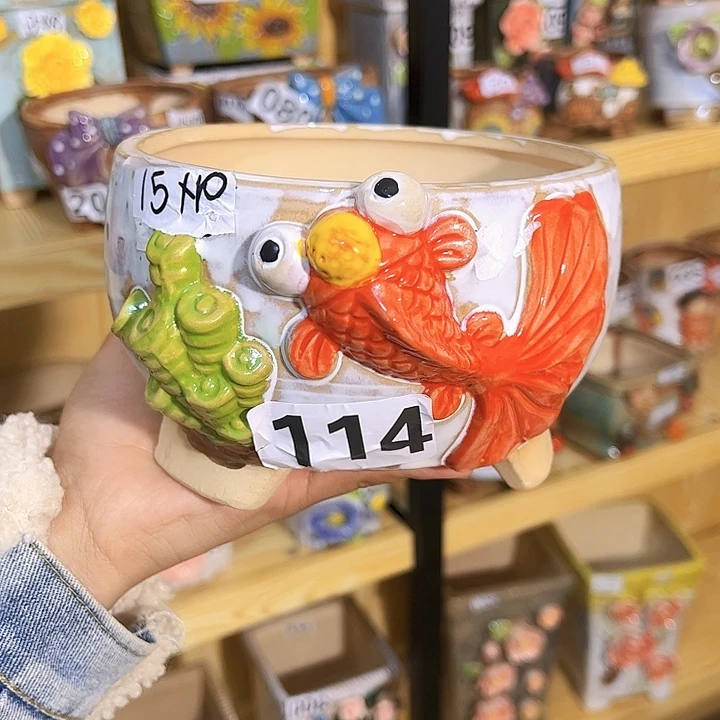 陶瓷多肉花盆满15包邮