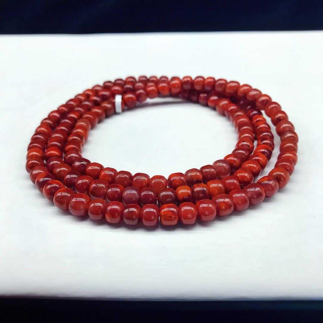 【小雪】南红瓦西高货牛血红老型多圈6mm