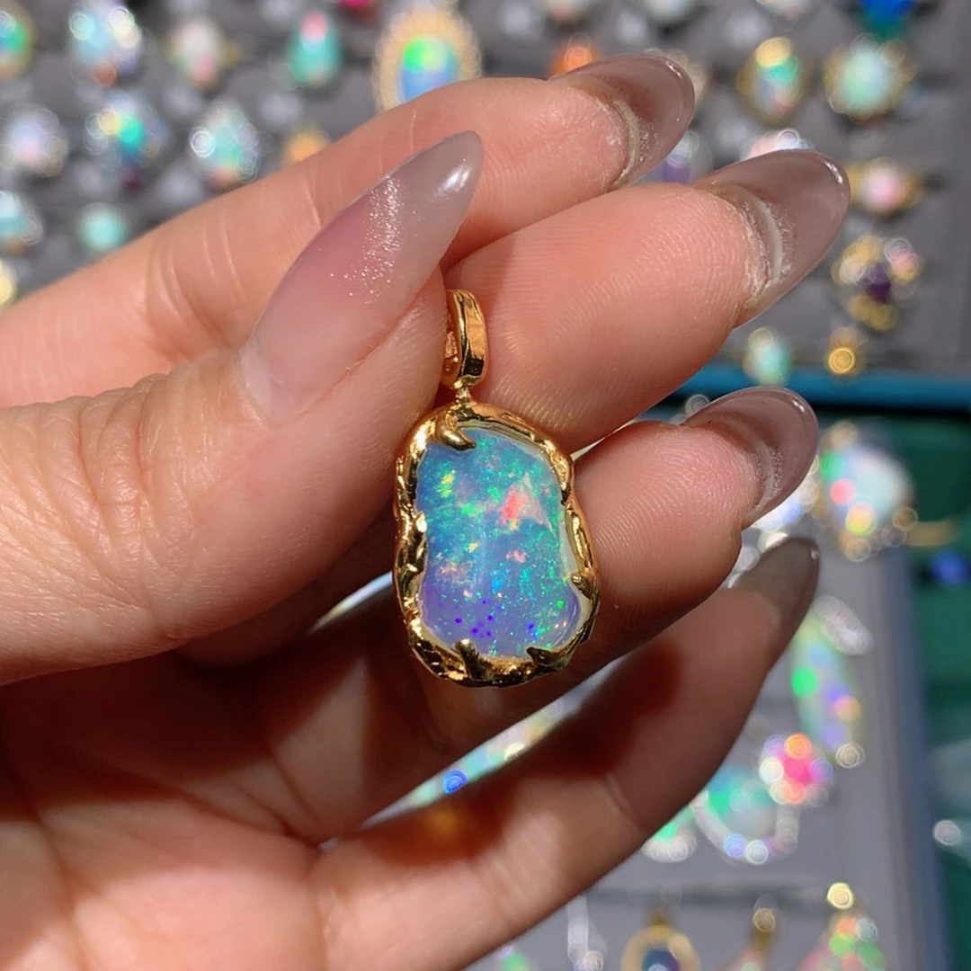 欧泊福利吊坠银S925镶嵌