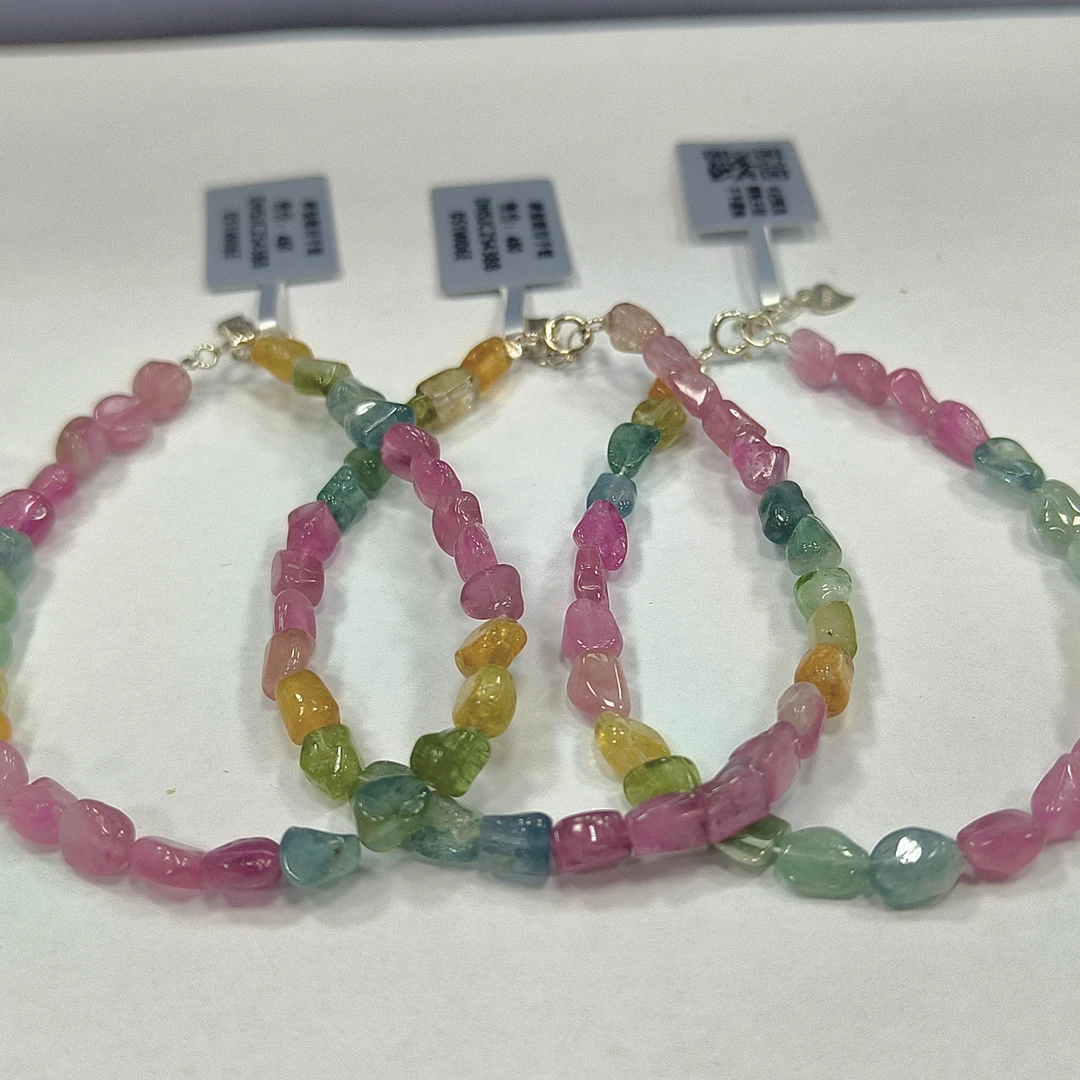 【村有晶品】天然碧玺随型单圈手链 多样性发一件  2543BB