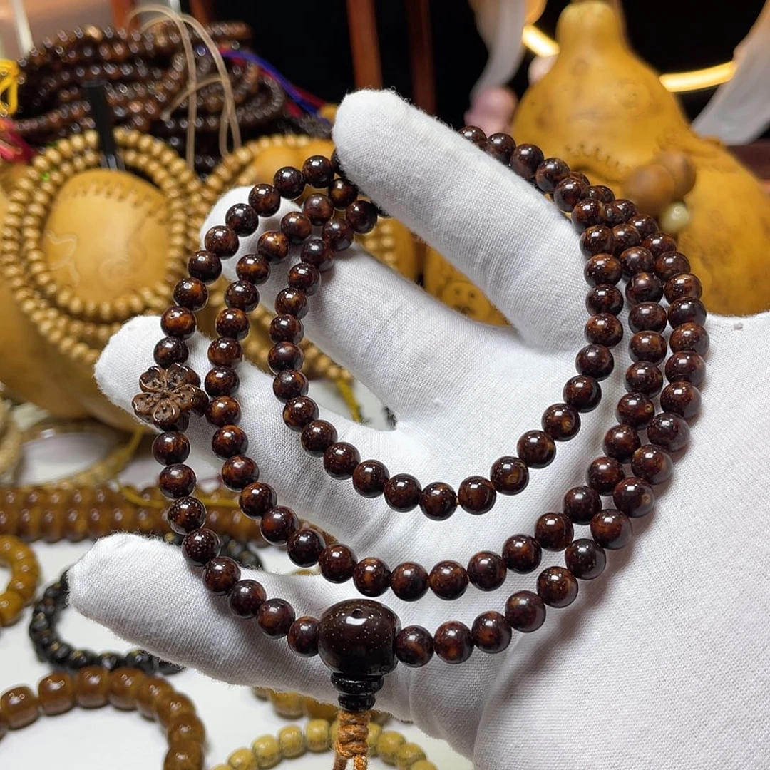 手串星月菩提7圆珠虎皮玉化料独款