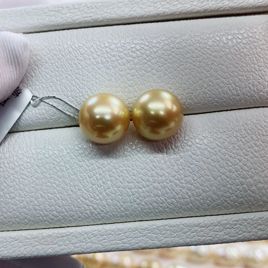 18K金镶嵌耳饰海水珍珠10-11