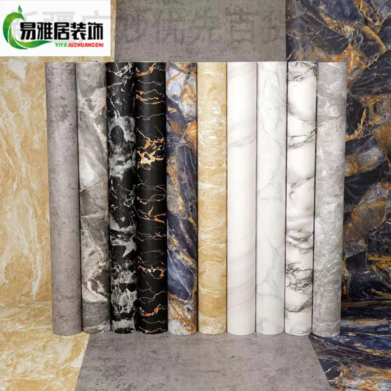 新疆包邮仿真大理石橱房耐磨地板贴水泥地自粘防滑大理石地贴加厚