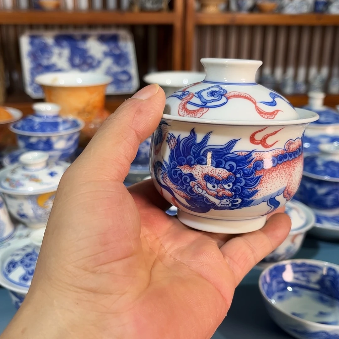 錡镇堂手工手绘盖碗