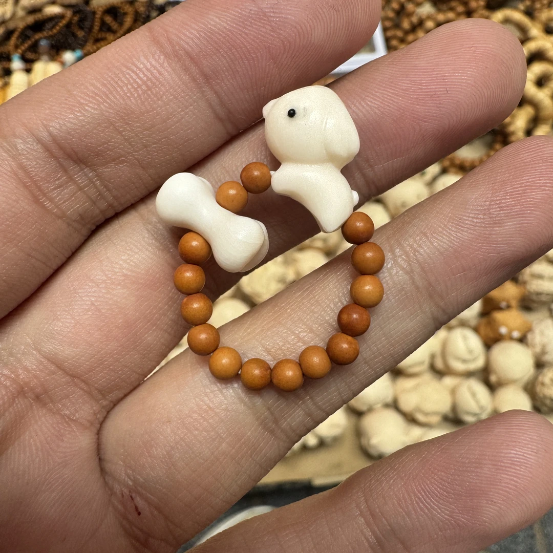 【D5398】“小白”橄榄核圆珠小戒指 4mm 左右精致可爱