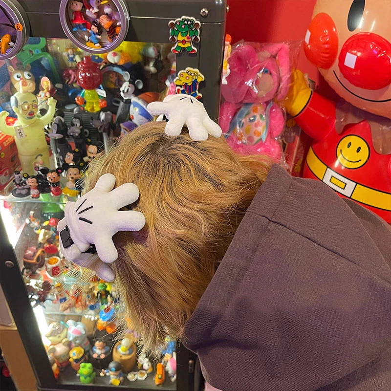 可爱米奇手掌抓夹ins风立体公仔发卡米奇抓夹发夹夸张创意鲨鱼夹