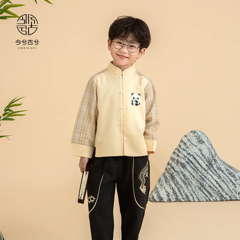 【昱恒】今兮古兮男童汉服改良儿童唐装中国风高端幼儿园春季上衣