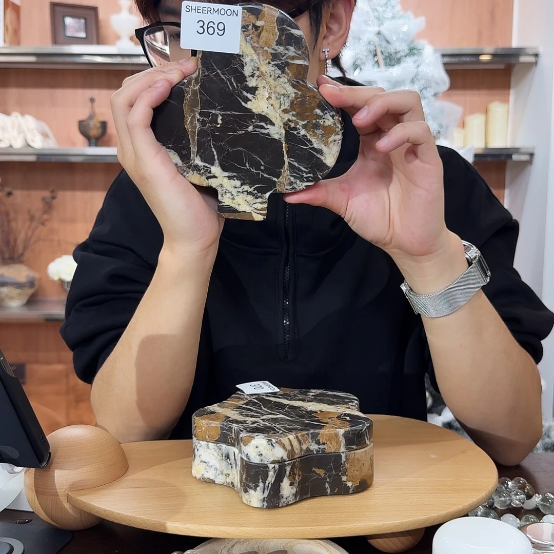 大理石369黑金花黑桃盒