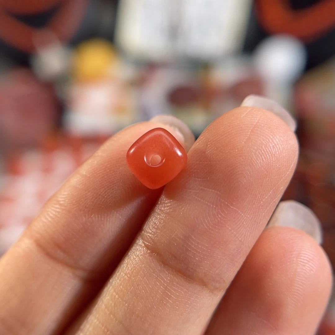 南红玛瑙未镶嵌藏扣 7x4.2mm 不退换