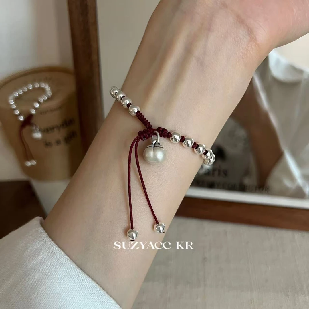 Suzyacc Kr 足银手链 999银【福禄柿子】手链手工气质时尚DC0264