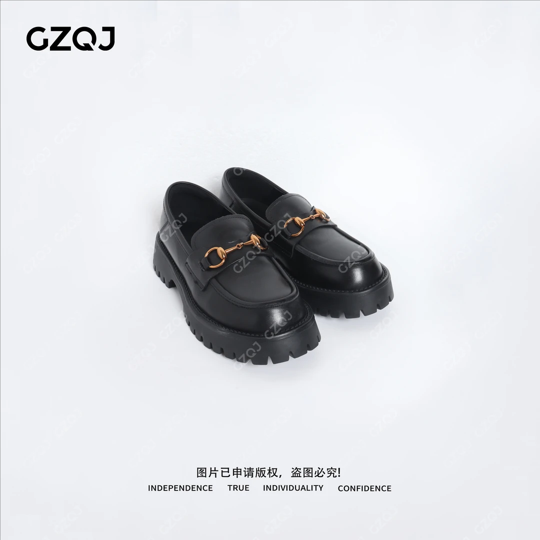 老琴私服 琥珀流光风复古高极感四季防水马衔扣一脚蹬乐福鞋 1033