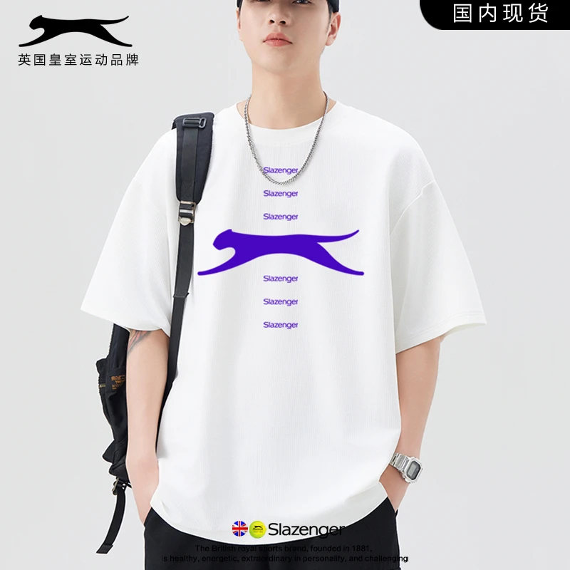 史莱辛格夏季短袖T恤2025新款美式休闲潮流百搭纯棉套头上衣