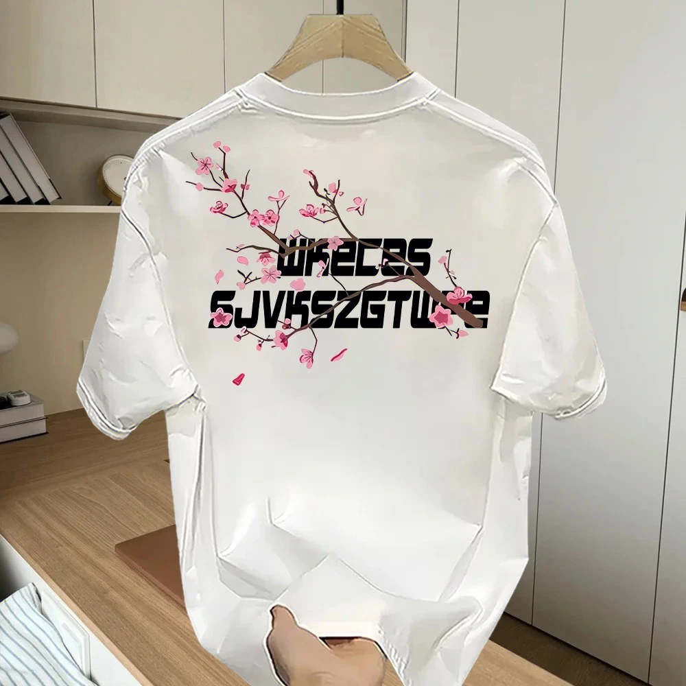 2025重磅纯棉印花短袖圆领T恤男女同款情侣百搭夏季潮牌修身上衣