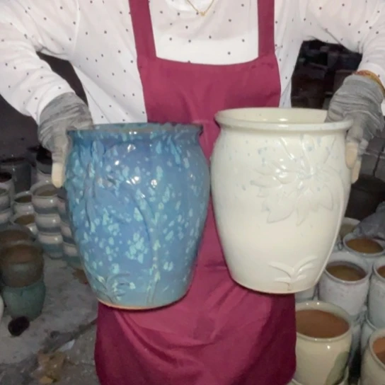 紫砂花盆口20高26正品