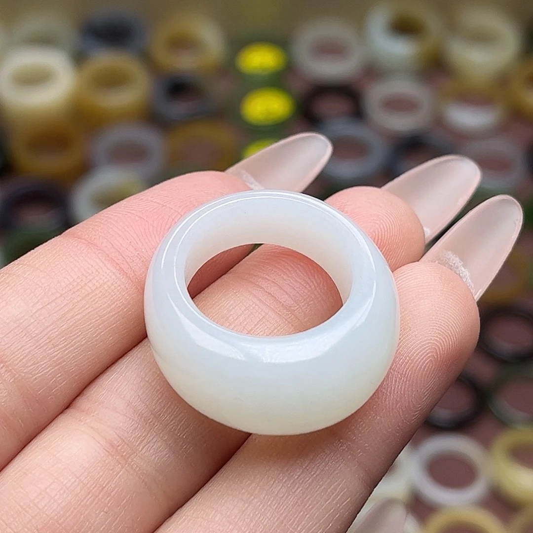 和田玉未镶嵌戒指17.6羊脂白馒头