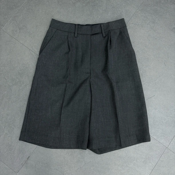 短裤女装无弹宽松女士西装五分裤9815