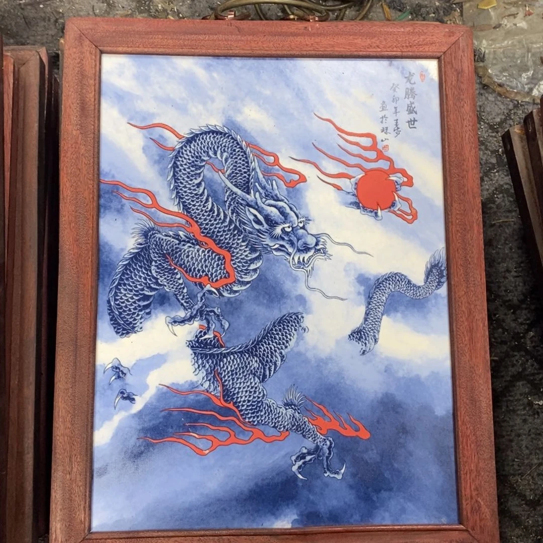 瓷片37*28*1景德镇瓷板画柴窑烧制