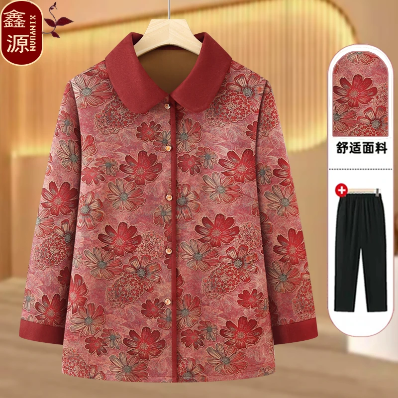 奶奶秋冬装外套女中老年人妈妈唐装上衣老人衣服老太太秋冬款外套
