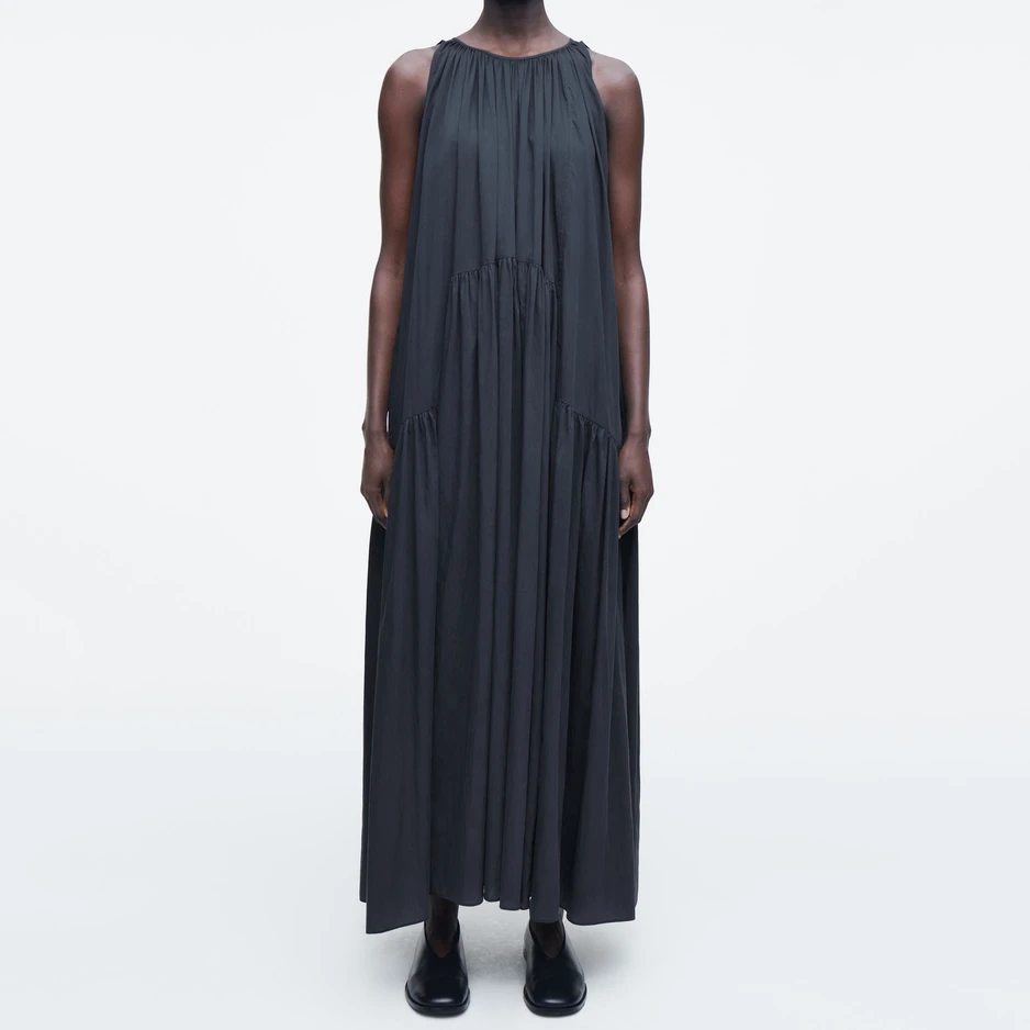 出欧单 C家夏季女士时尚休闲无袖长款连衣裙