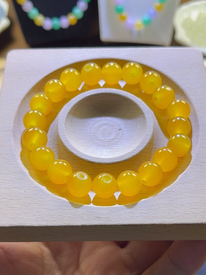 【云上甄选】卡10mm黄色珠串 （赠弹力绳）多样性发FL