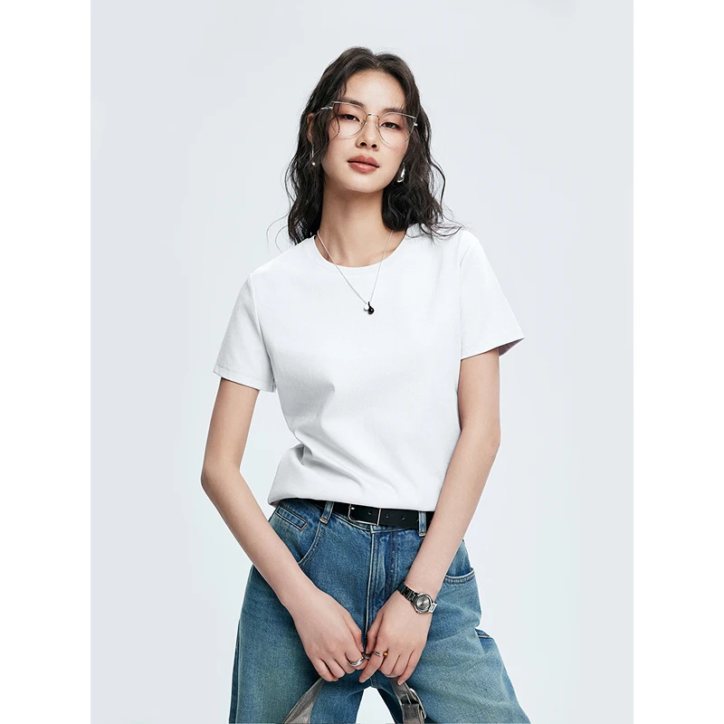 初棉后背心机小镂空丝柔棉合体高阶T恤短袖宽松362601002