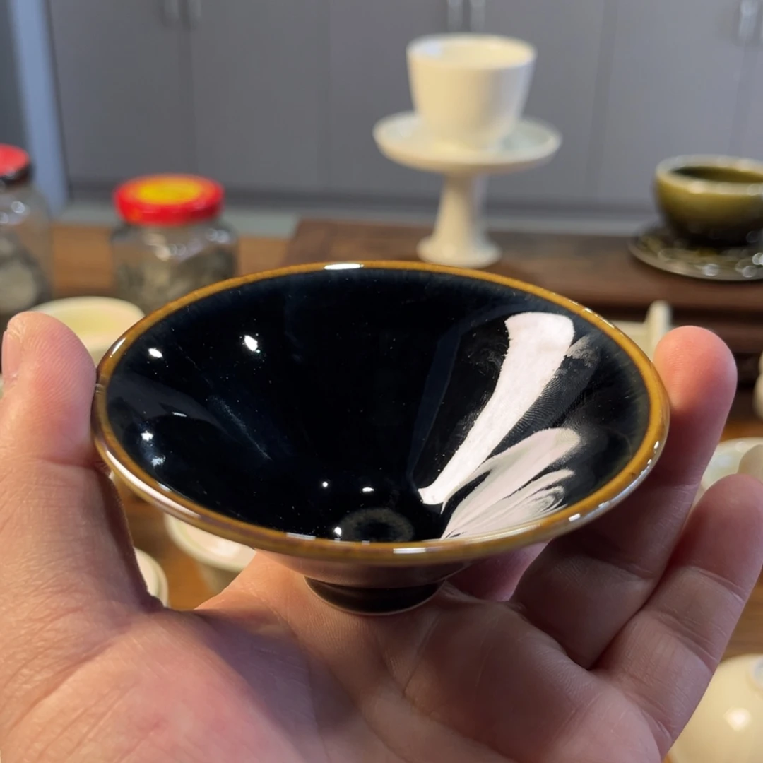 杯M****?福利款黑定斗笠盏
