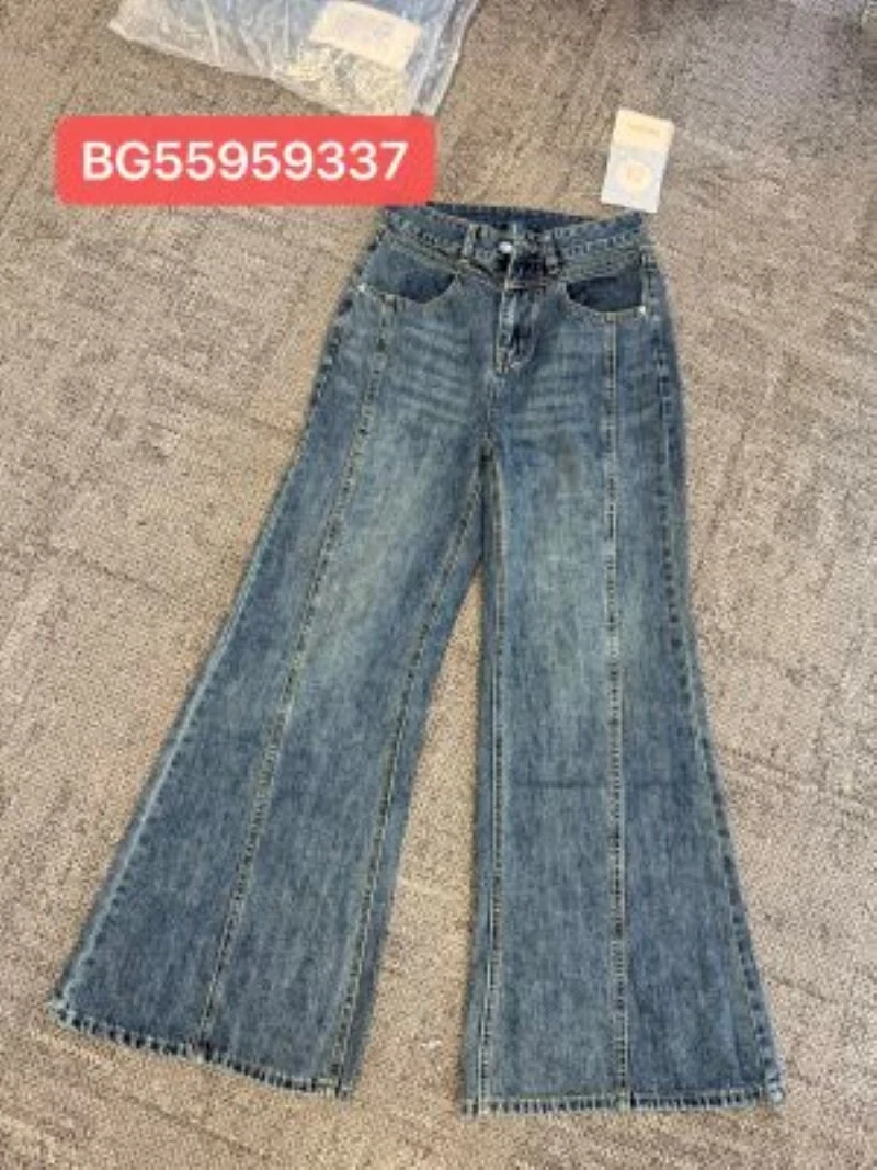 2025新款高腰显瘦弹力阔腿微喇裤55959337