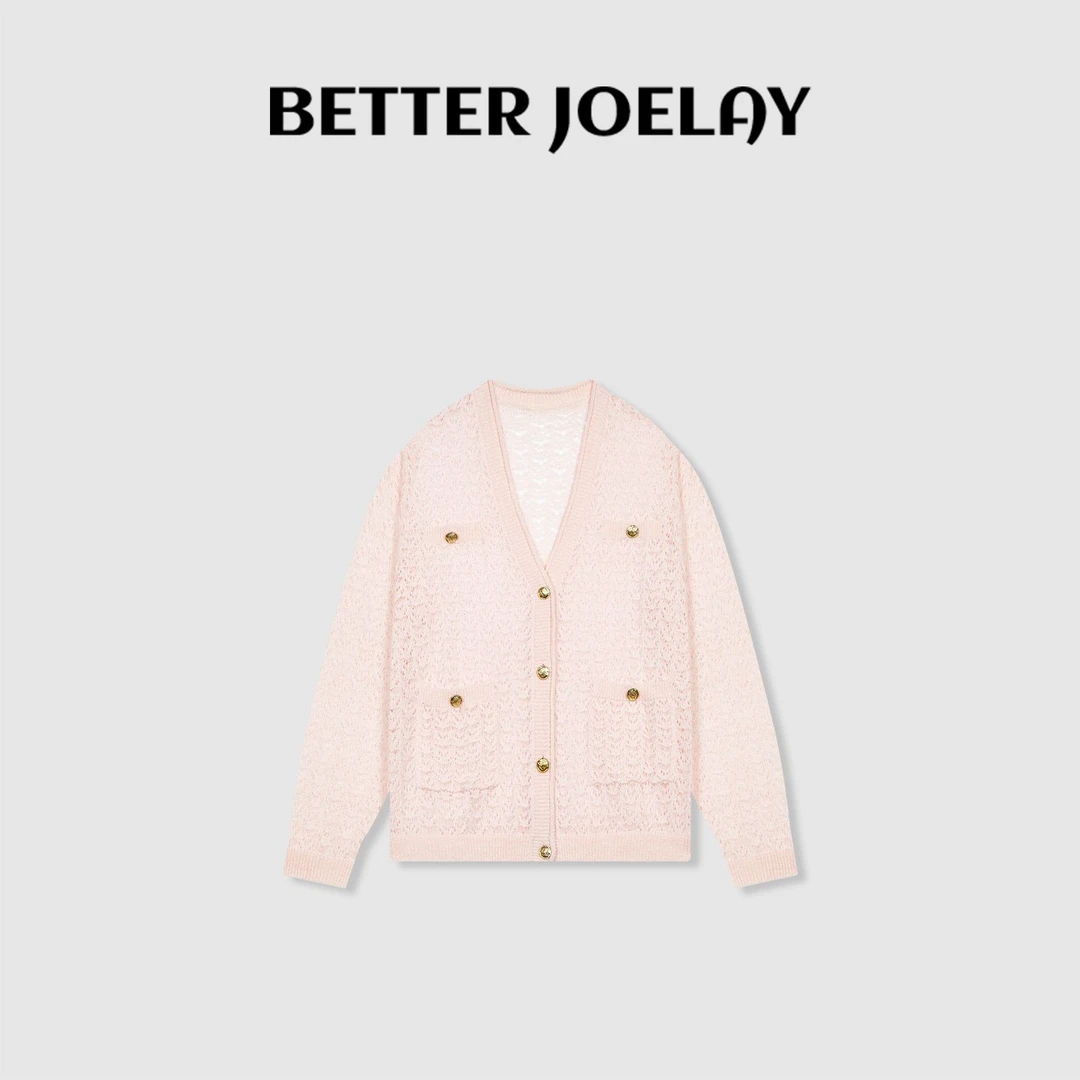 BETTER JOELAY-【烟笼纱】含羊毛时尚百搭长袖针织开衫LL5990