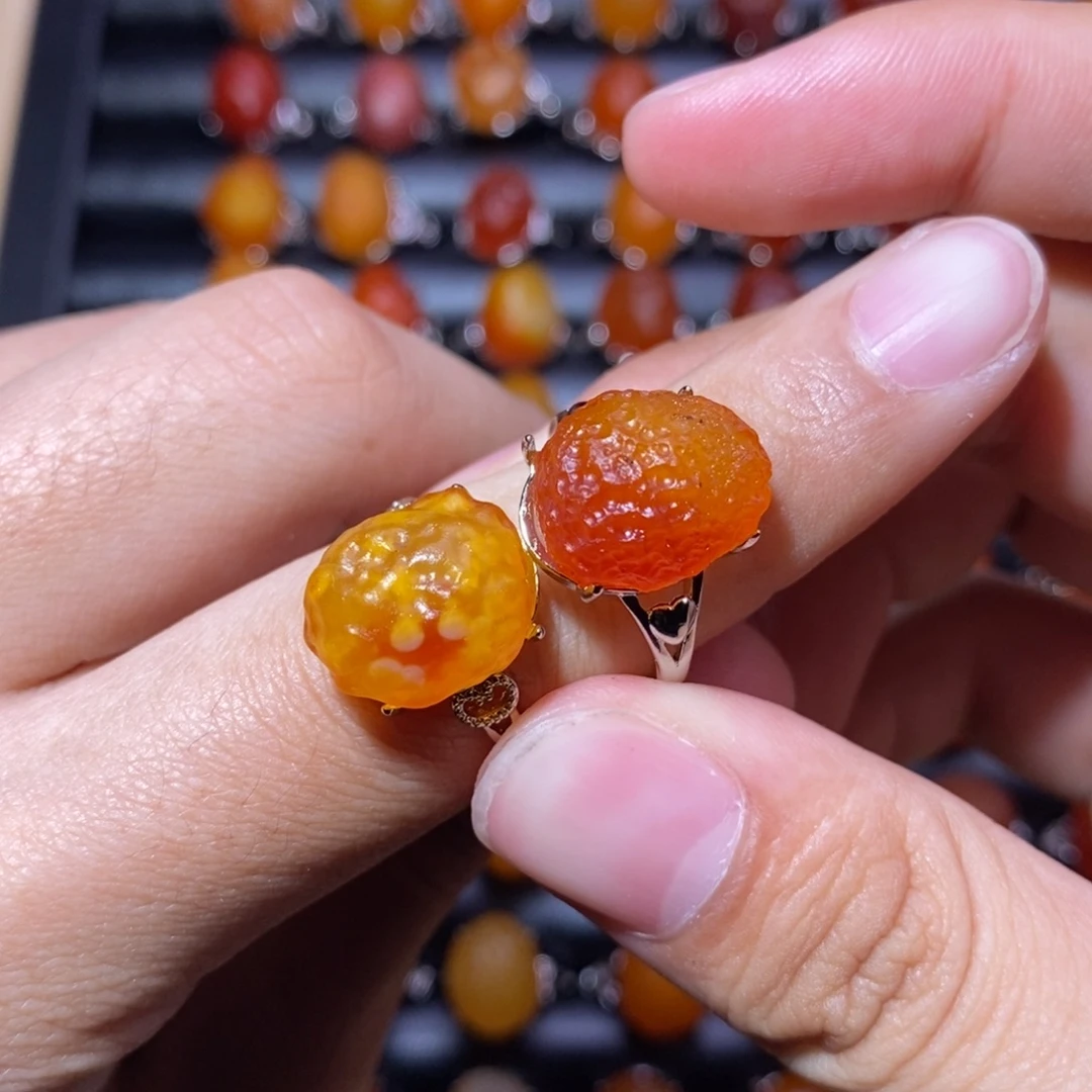 流***雨玛瑙/玉髓合金戒指