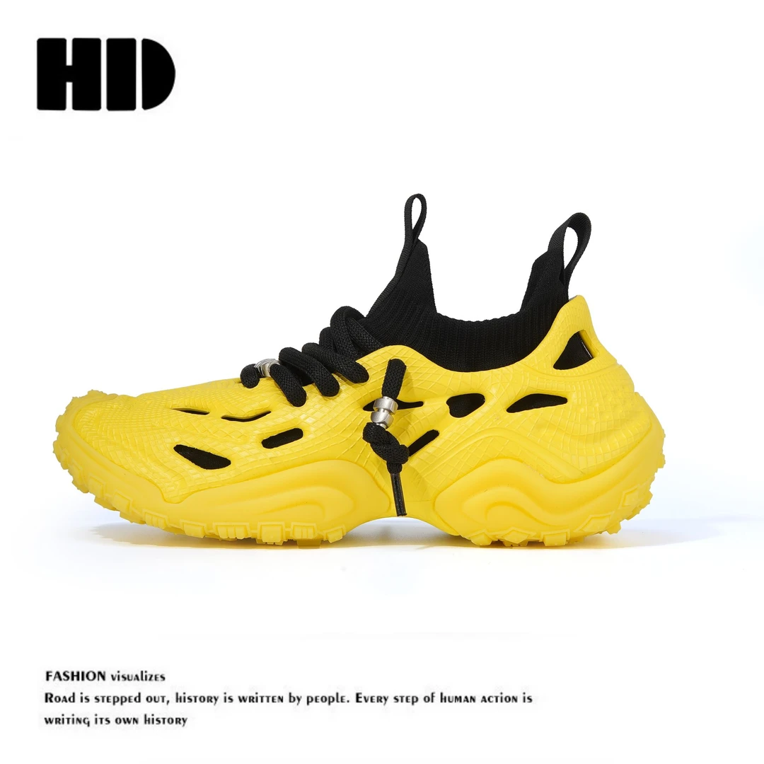 HD夏季新款户外透气洞洞鞋情侣款厚底潮流沙滩鞋防滑耐磨朔溪鞋男