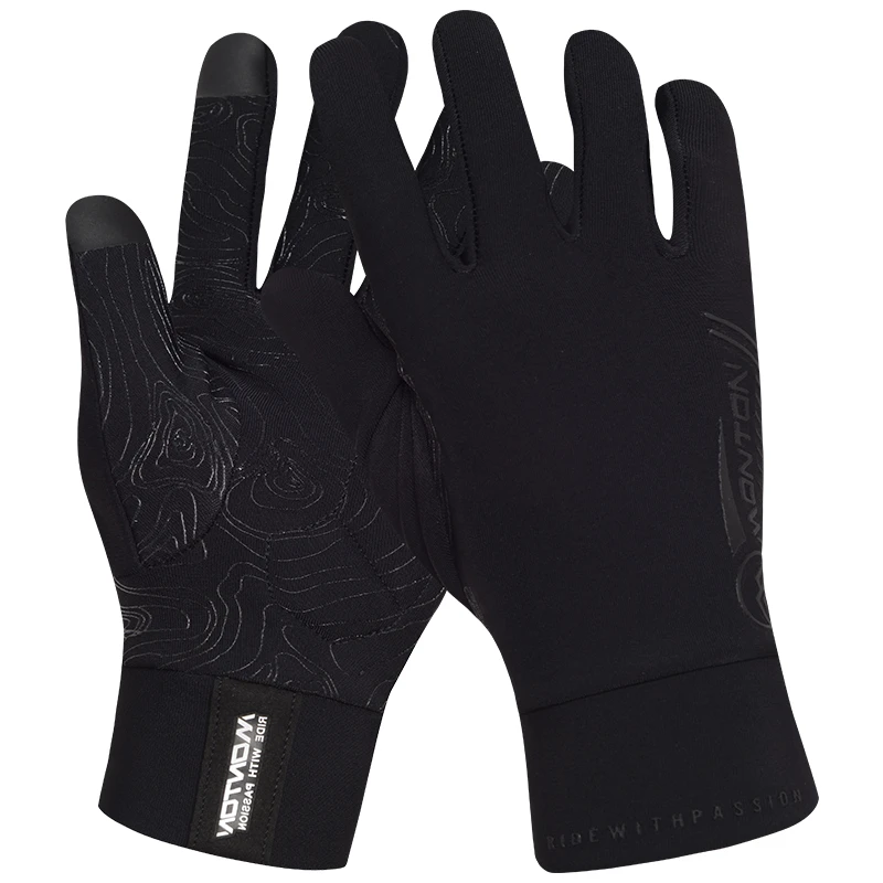 Monton脉腾男女抓绒长指骑行手套星途