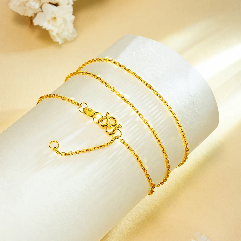 黄金项链O字链足金999新款百搭女款项链