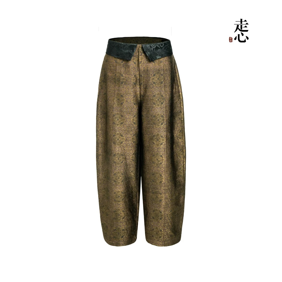 【香云走心】宋锦复古金 裤子25ZY51300013